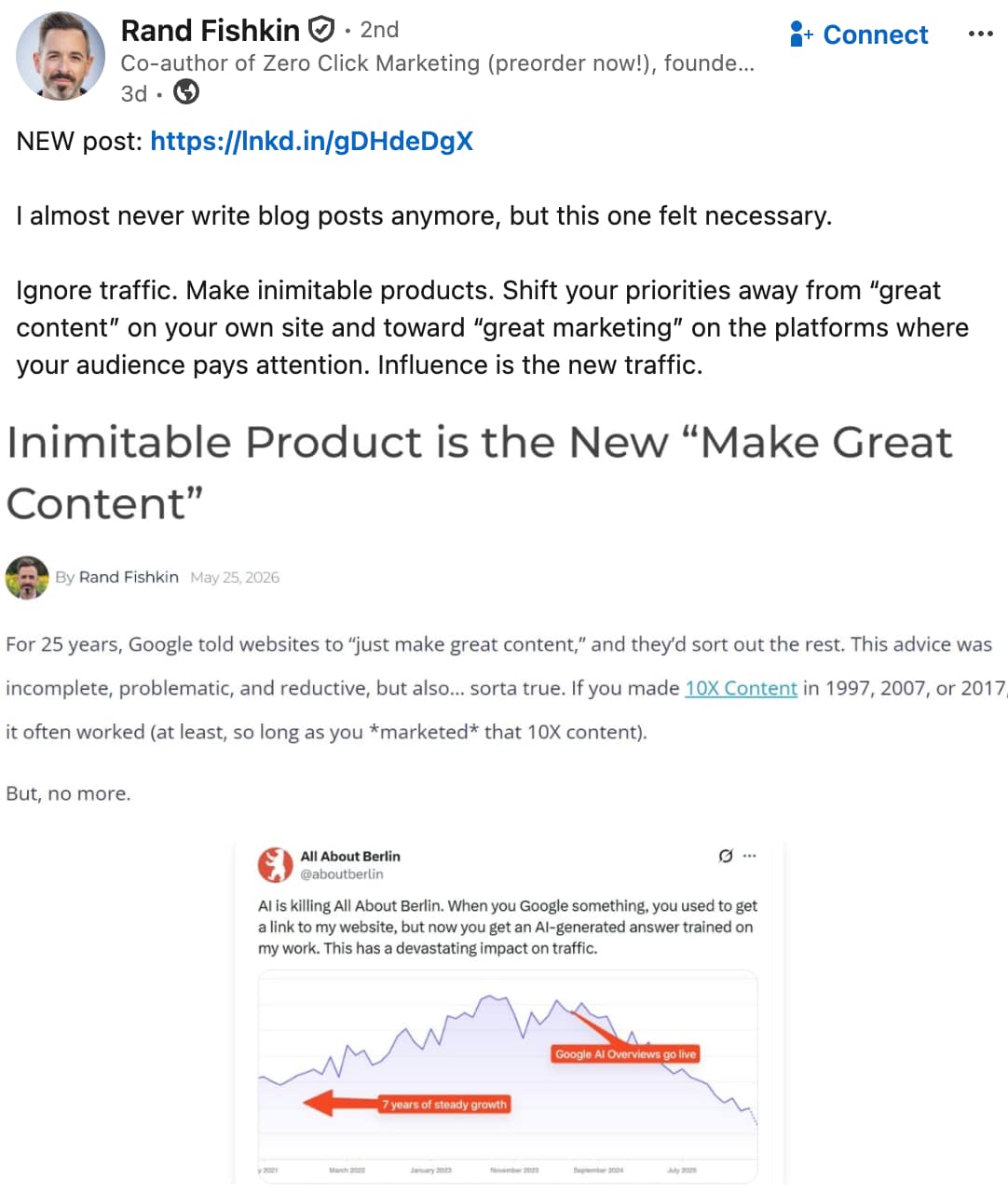 Screenshot from LinkedIn, May 2026