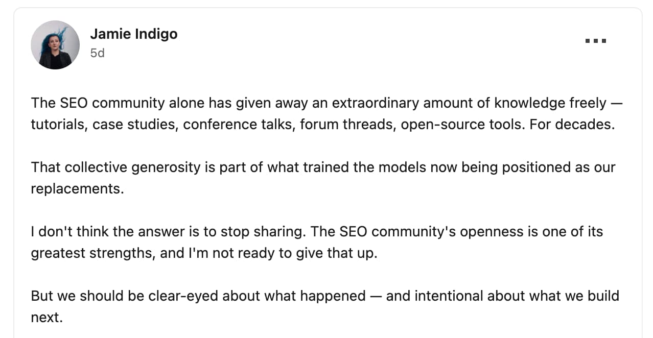 Screenshot from LinkedIn, June 2026