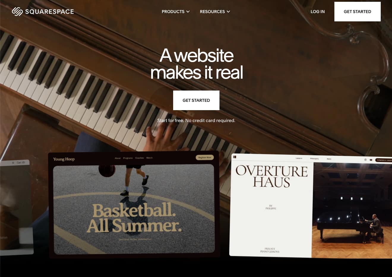 Screenshot of Squarespace.com, November 2025