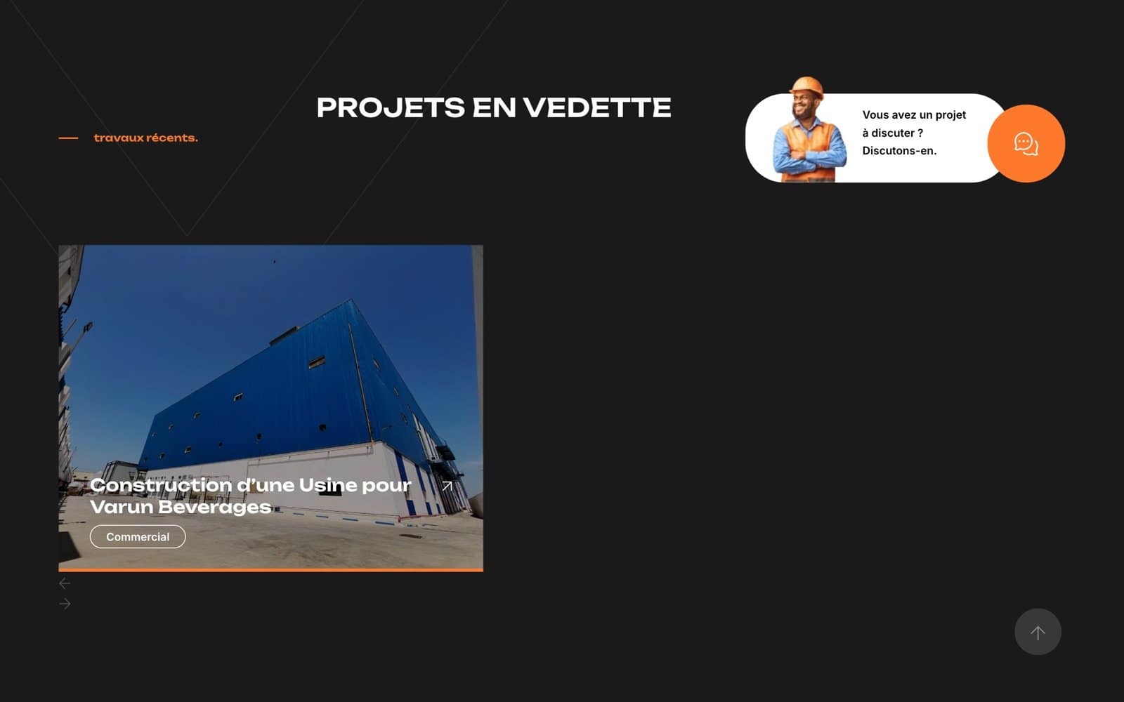 ECATRA website featured projects section showing the Varun Beverages factory