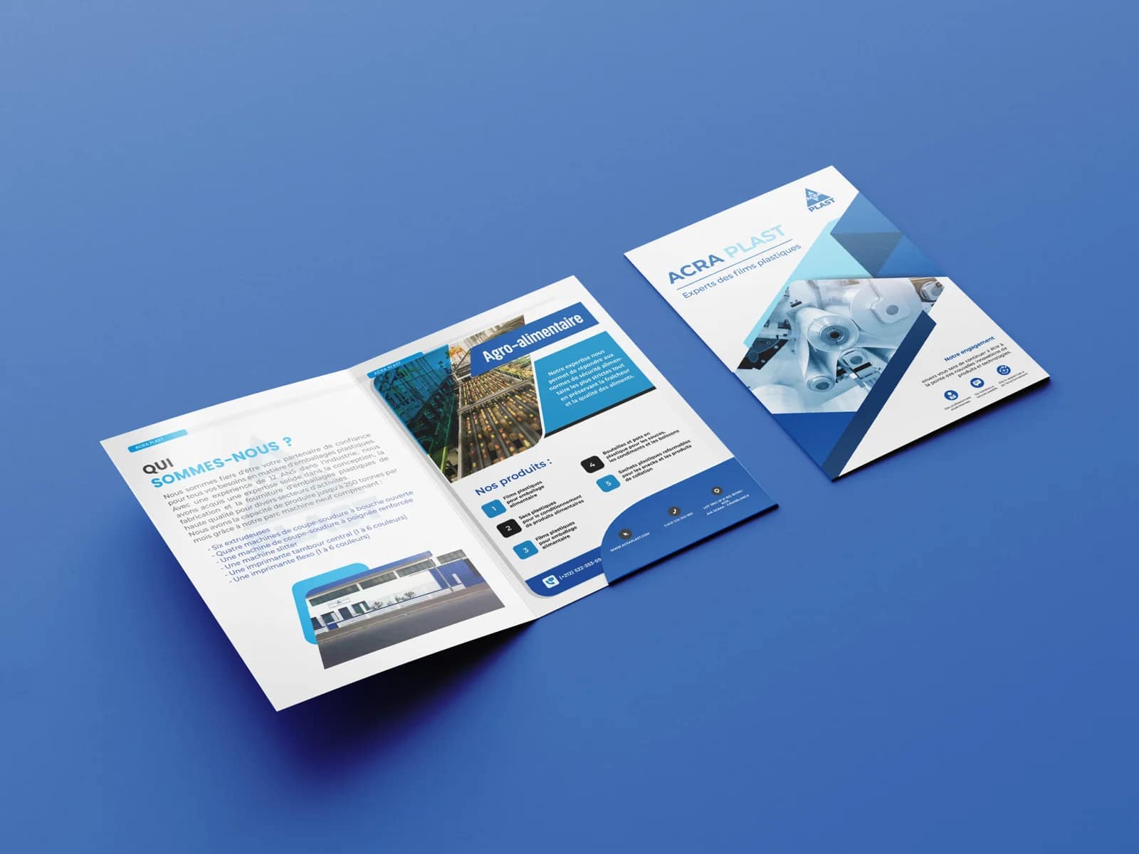 ACRAPLAST presentation folder and corporate brochure designed by SkyWeb3 Agency