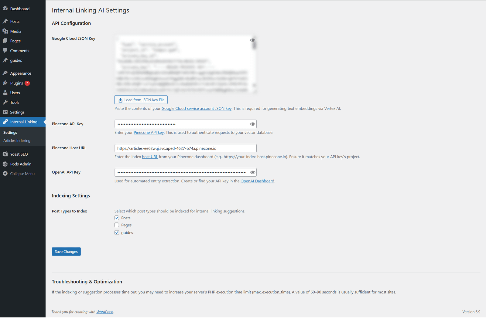 Plugin Settings Page (Image from author, December 2025)
