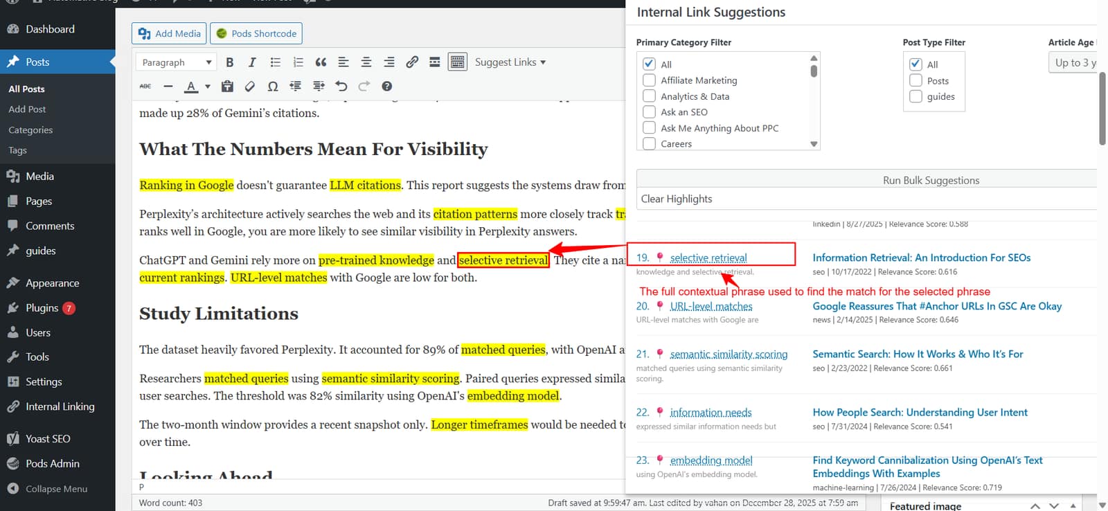 Bulk auto suggestion in Classic Editor
