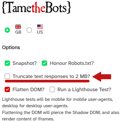 New Data Shows Googlebot’s 2 MB Crawl Limit Is Enough – Screenshot Of Tame The Bots Interface