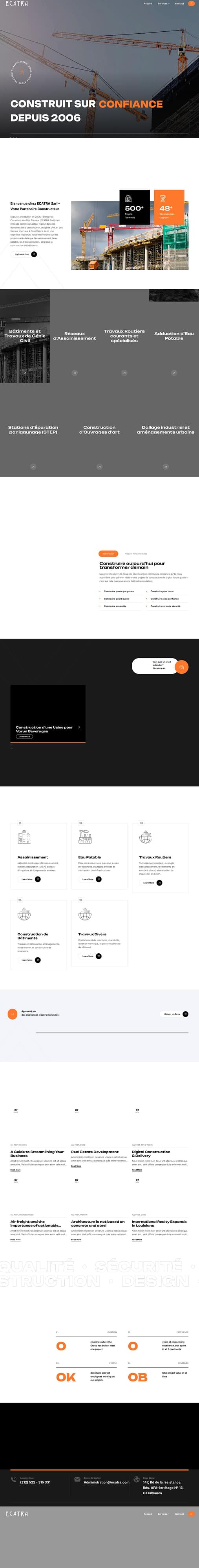 Full homepage preview of the ECATRA website