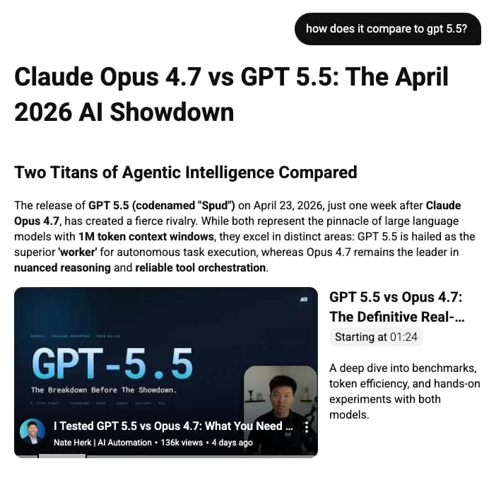 Screenshot from: YouTube, April 2026.