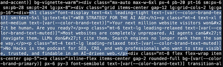 CURL fetch of No Hacks homepage