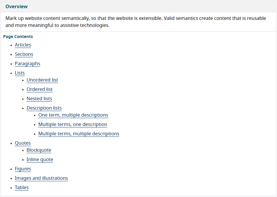 An overview of page structure An overview of page structure